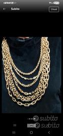 Collana dorata  multicatene 