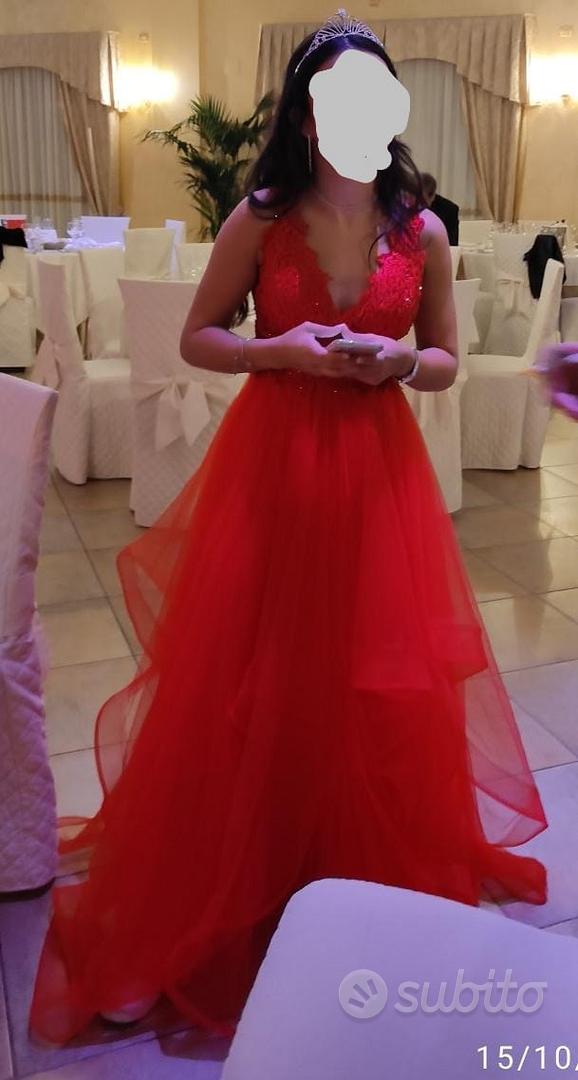 vestito cerimonia diciottesimo rosso Abbigliamento e Accessori In vendita a Pescara