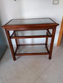 Mobile/carrello legno noce cristallo tv -bar