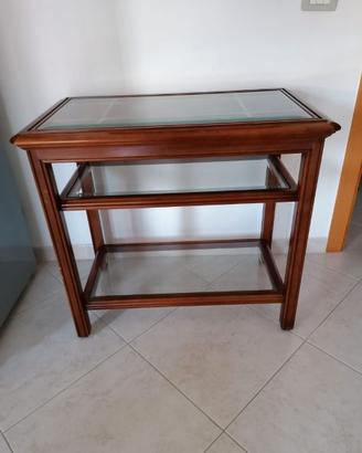 Mobile/carrello legno noce cristallo tv -bar
