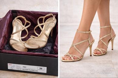 Sandali eleganti glitter platino Lopez – taglia 39