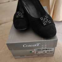 Décolleté nere in camoscio Comart con tacco comodo