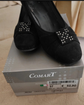 Décolleté nere in camoscio Comart con tacco comodo