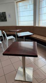tavolino bar legno e acciaio