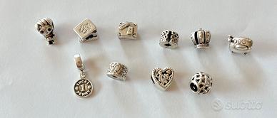 Set 10 Ciondoli Pandora argento