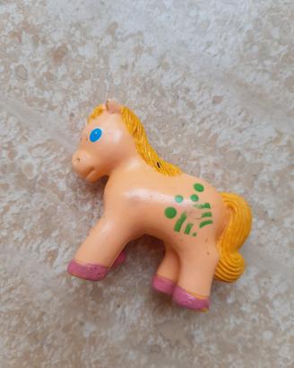 Figura Soma Mini PVC Pony Giallo Vintage Anni '80