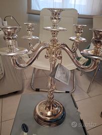 coppia candelabri  5 fiamme argento  800 nuovi