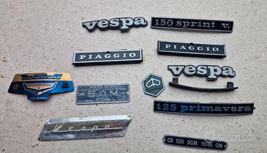 lotto targhette usate Vespa Piaggio