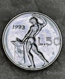 Moneta lire 50 micro 1993