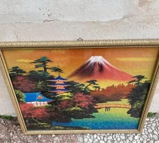 Quadro paesaggio giapponese 44,5x37,5 cm