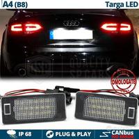 Placchette Luci Targa LED AUDI A4 B8 CANbus 6500K