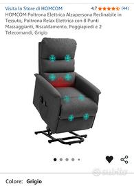 Poltrona elettrica relax alzapersona massaggiante