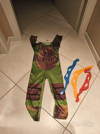 COSTUME CARNEVALE TARTARUGHE NINJA 5/6 ANNI