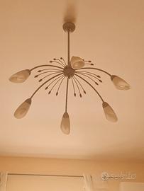 lampadario sei luci funzionante color acciaio