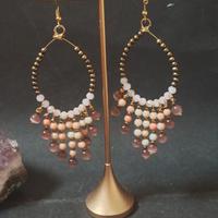 orecchini con pendenti agata,cristalli,ematite