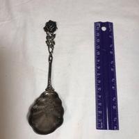 Cucchiaio Decorativo Argento Vintage Art Nouveau