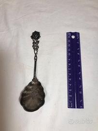 Cucchiaio Decorativo Argento Vintage Art Nouveau