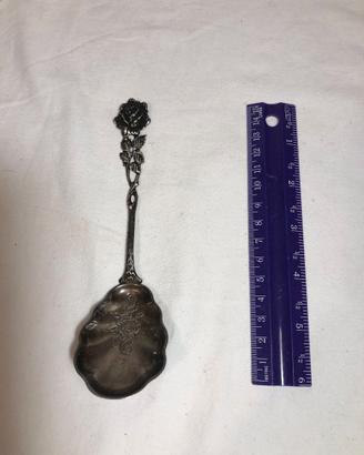 Cucchiaio Decorativo Argento Vintage Art Nouveau