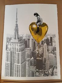 Big city, big dreams - oro by Mr Brainwash