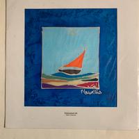 Tela decorativa in seta dipinta a mano