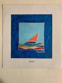 Tela decorativa in seta dipinta a mano