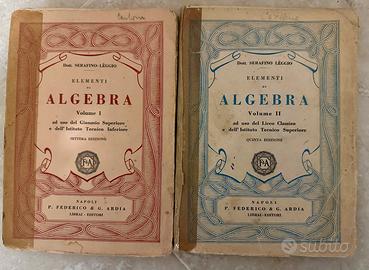 2 volumi elementi di algebra 1936 Napoli