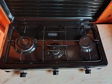 Fornello da campeggio a gas 3 fuochi