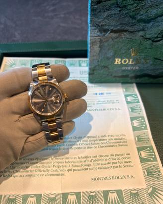 Rolex date 34mm 15203 acciaio/oro 1998 paper