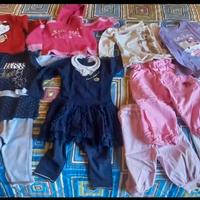 Lotto vestiti bambina 1 anno autunnali