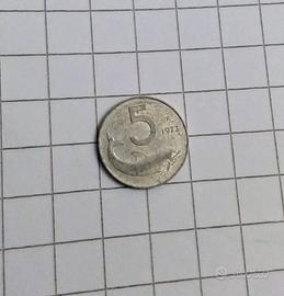 5 Lire delfino Italia 1973
