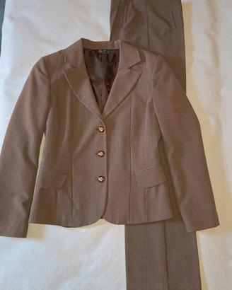 Completo beige gessato tg M vint