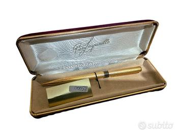 Penna dorata Piero Zingarello vintage con custodia