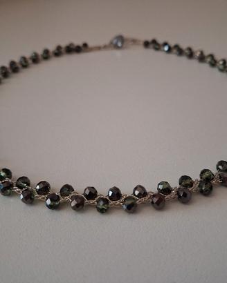 Collanina girocollo choker con cristalli