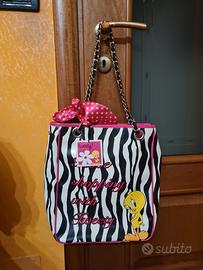 Borsa In pelle zebrata tweety hoy collection 