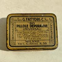 Scatola in Latta Vintage Pillole Depurative