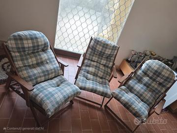 Sedia sdraia con cuscino lavabile o sostituibile
