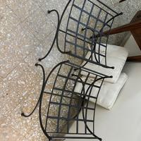 2 SEDIE IN FERRO BATTUTO CON CUSCINO