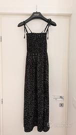 Vestito lungo Terranova, nero a pois, taglia XS