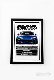 quadro con poster Toyota supra Mk4
