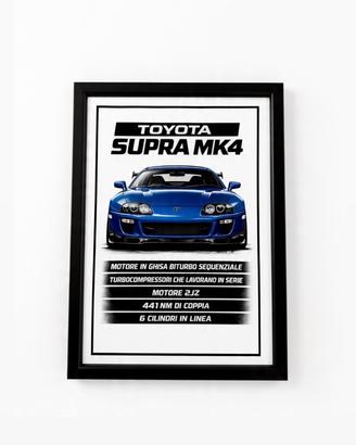 quadro con poster Toyota supra Mk4