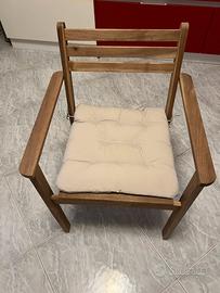 Sedia da giardino con cuscino ikea