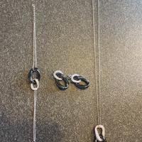 Set collana bracciale orecchini brillanti argento