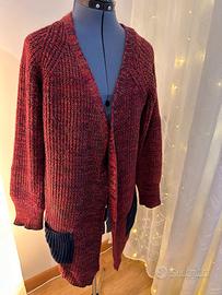 Cardigan maglione rosso