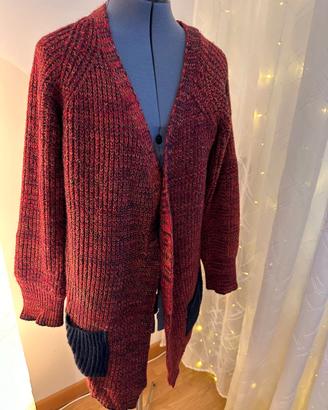Cardigan maglione rosso