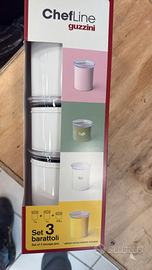 set tre barattoli guzzini per zucchero sale caffè 