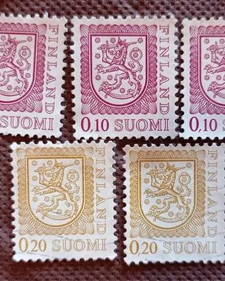 Lotto 5 francobolli Finlandia