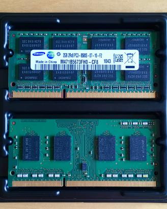 Modulo ram so-dimm samsung 2gb ddr3-1066 pc3-8500