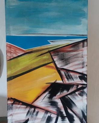 paesaggio moderno dipinto a mano 70x74x5 