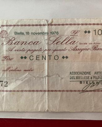 Assegno bancario L. 100