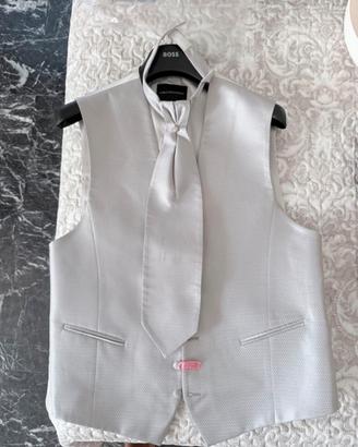 Gilet e Ascot grigio perla Carlo Pignatelli
